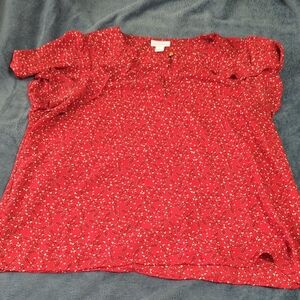 Liz Claiborne Red Ruffled Blouse